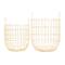 Set of 2 Gold Iron Contemporary Storage Baskets, 17" x 11" x 11"